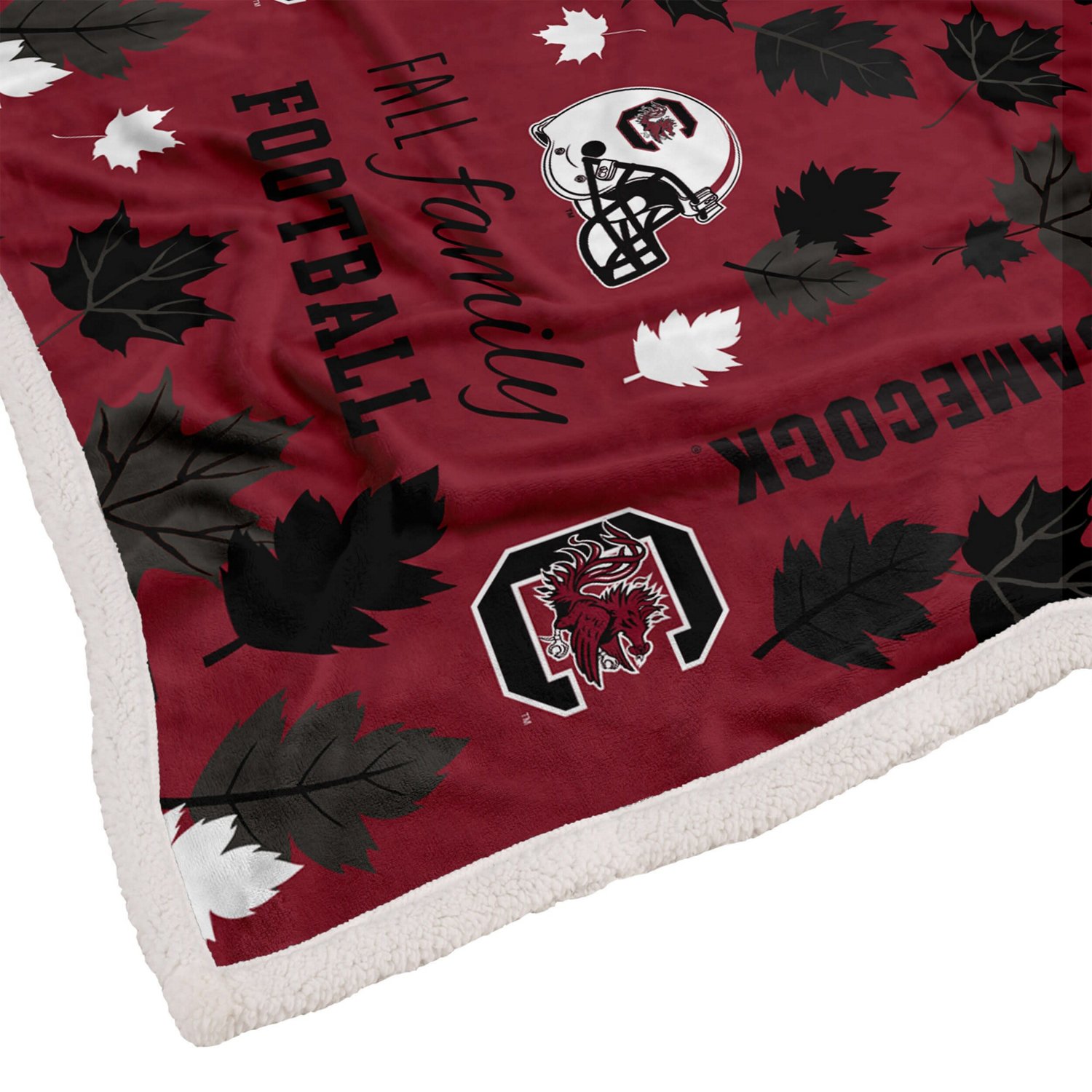 Pegasus South Carolina Gamecocks 60" x 70" Fall Family  Football Flannel Fleece Sherpa Blanket - view number 2